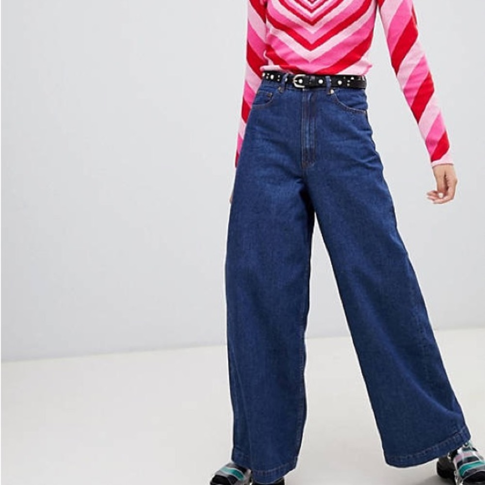 Lazy Oaf Wide Leg Rainbow Pocket Jeans - Picture 2 of 6